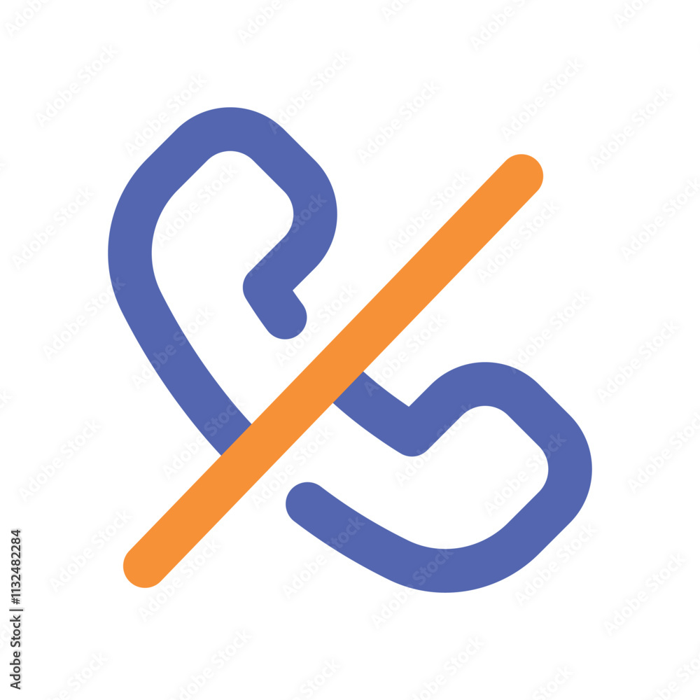Poster an abstract digital illustration featuring intersecting blue looping shapes and a diagonal orange li