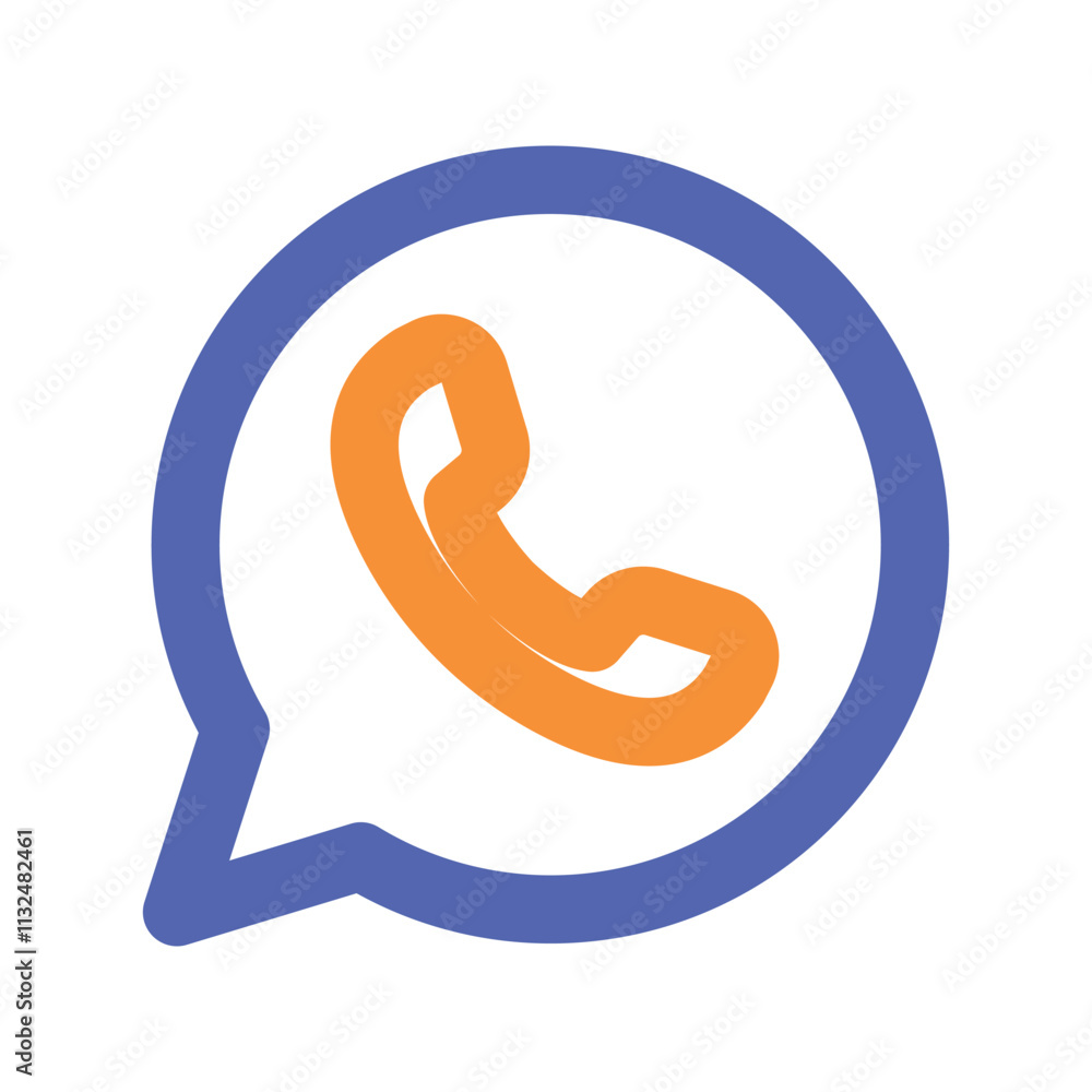 Poster a stylized pixel art image featuring an orange comma-like shape within a blue circular border.