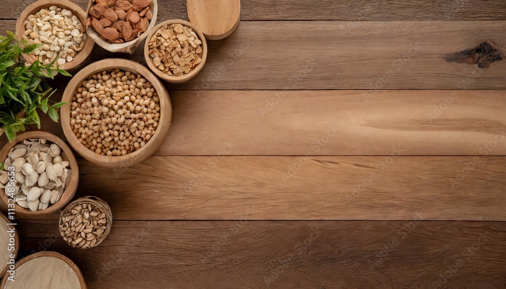 Poster top view of wood texture background with empty space for product display perfect for showcasing your