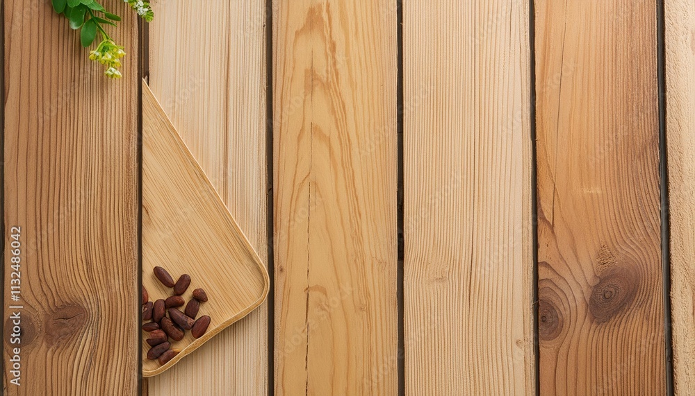Poster top view of rustic wood texture background with ample empty space for product display ideal for show