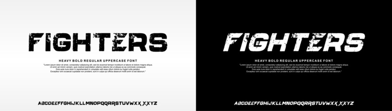 Modern Bold Heavy Font. Typography urban style alphabet fonts for fashion, sport, technology, digital, movie, logo design, vector illustration, uppercase and lowercase.