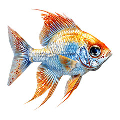 Fototapeta premium Lady Fish Isolated on Transparent Background PNG.