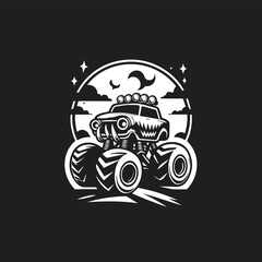 Fototapeta premium Monster car cartoon vector logo illustration eps 10