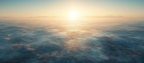 Fototapeta premium Aerial view of a sunrise over a sea of clouds.