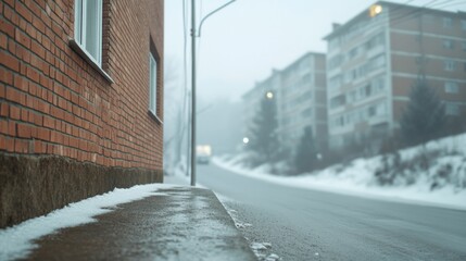 Fototapeta premium Winter Night Tension Soldiers Patrolling Quiet Urban Street