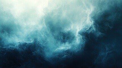 Fototapeta premium Dramatic teal and dark blue stormy cloudscape, moody atmospheric texture.