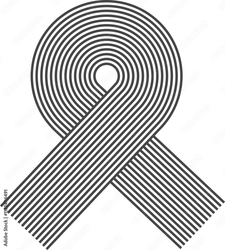 Poster abstract line pattern spiral shape. retro geometric design element.organic loop figure. modern strip