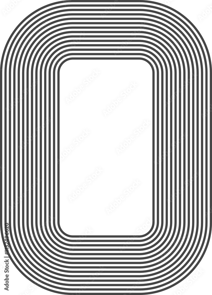 Poster abstract line pattern rectangle shape. retro geometric design element. rainbow arch organic figure. 