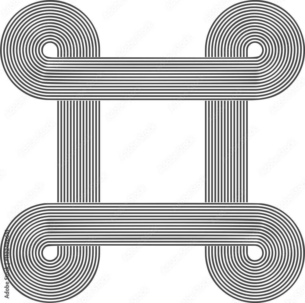 Poster abstract line pattern shape. retro geometric design element. organic figure. modern striped graphic 