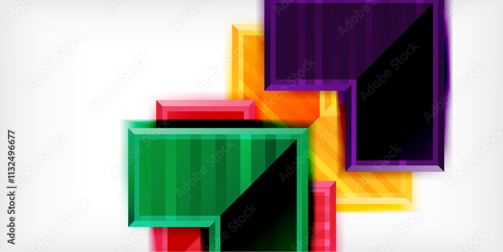 Poster Arrow symbols created with 3d effects and line texture geometric abstract background
