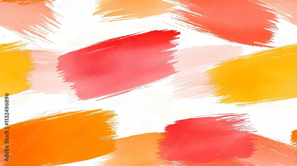 Poster the image contains a seamless pattern of orange and red paintbrush strokes on a white background. th