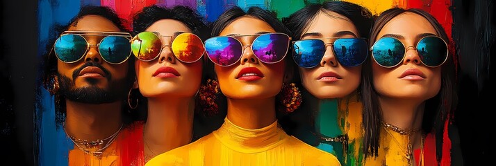 Obraz premium Rainbow Unity: A Vibrant Celebration of the LGBT Community