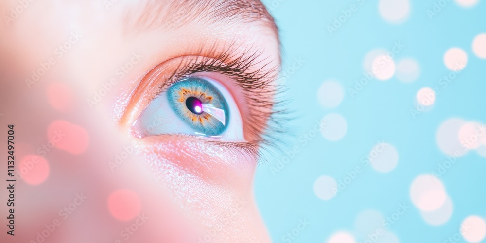 Aufkleber digital reflection in eye abstract technology influence with bright lights