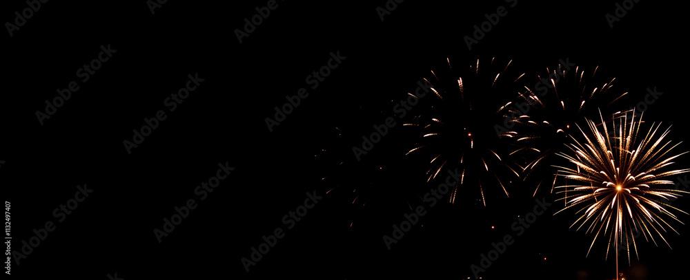 Aufkleber a dazzling array of fireworks lights up the black background, showcasing vibrant colors and patterns