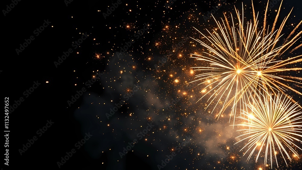 Aufkleber a brilliant firework lights up the dark sky, creating a stunning display of colors and patterns, gen