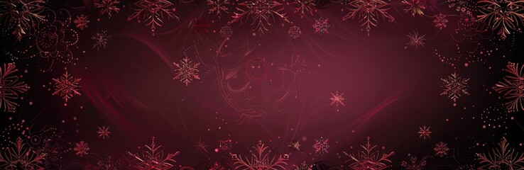 Winter background with snowflakes on a red background
