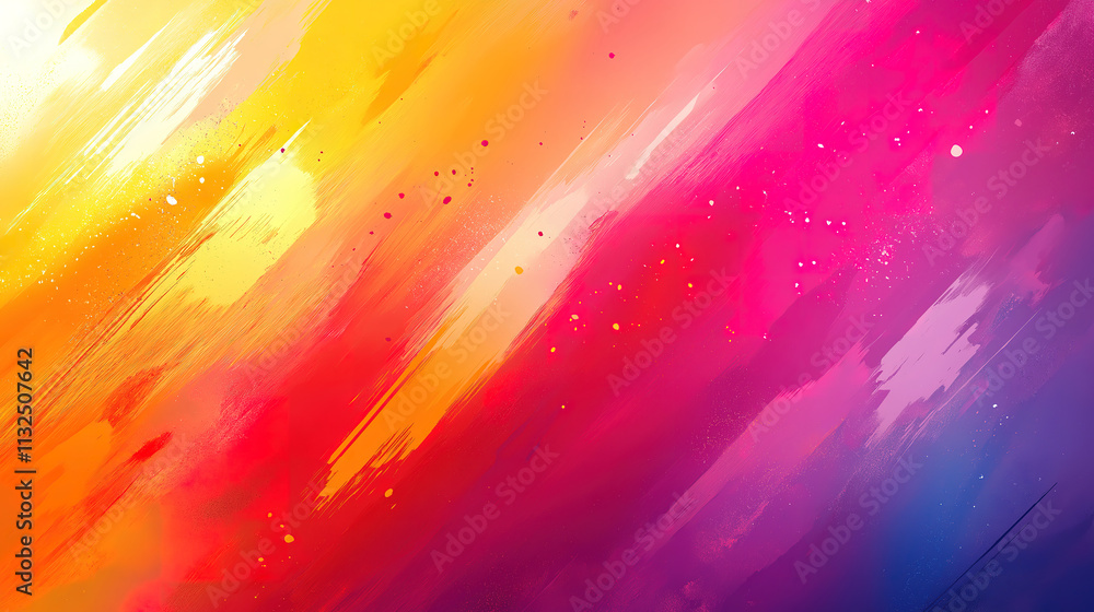 Poster vibrant abstract background with wavy rainbow hues and celestial dust. this dynamic abstract backgro