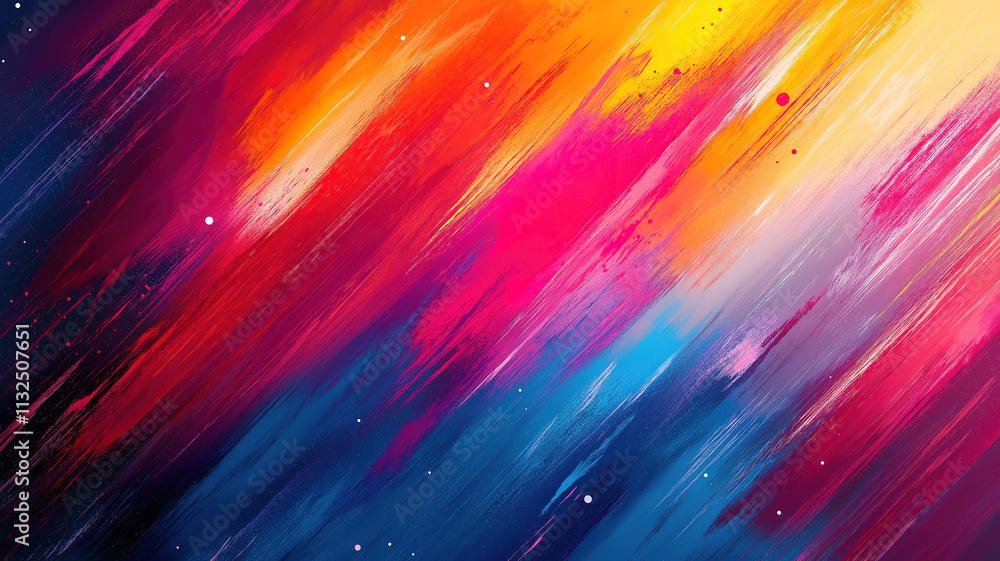 Poster vibrant abstract background with wavy rainbow hues and celestial dust. this dynamic abstract backgro