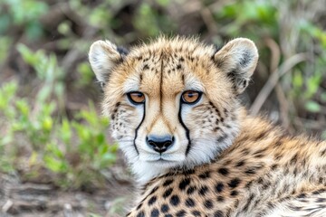 A close-up of a majestic tiger showcasing its striking features and fur patterns.. Beautiful simple AI generated image