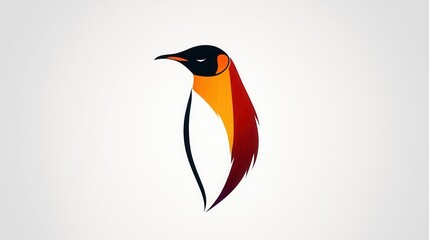 Obraz premium Elegant Minimalist Penguin Design in Vibrant and Warm Colors