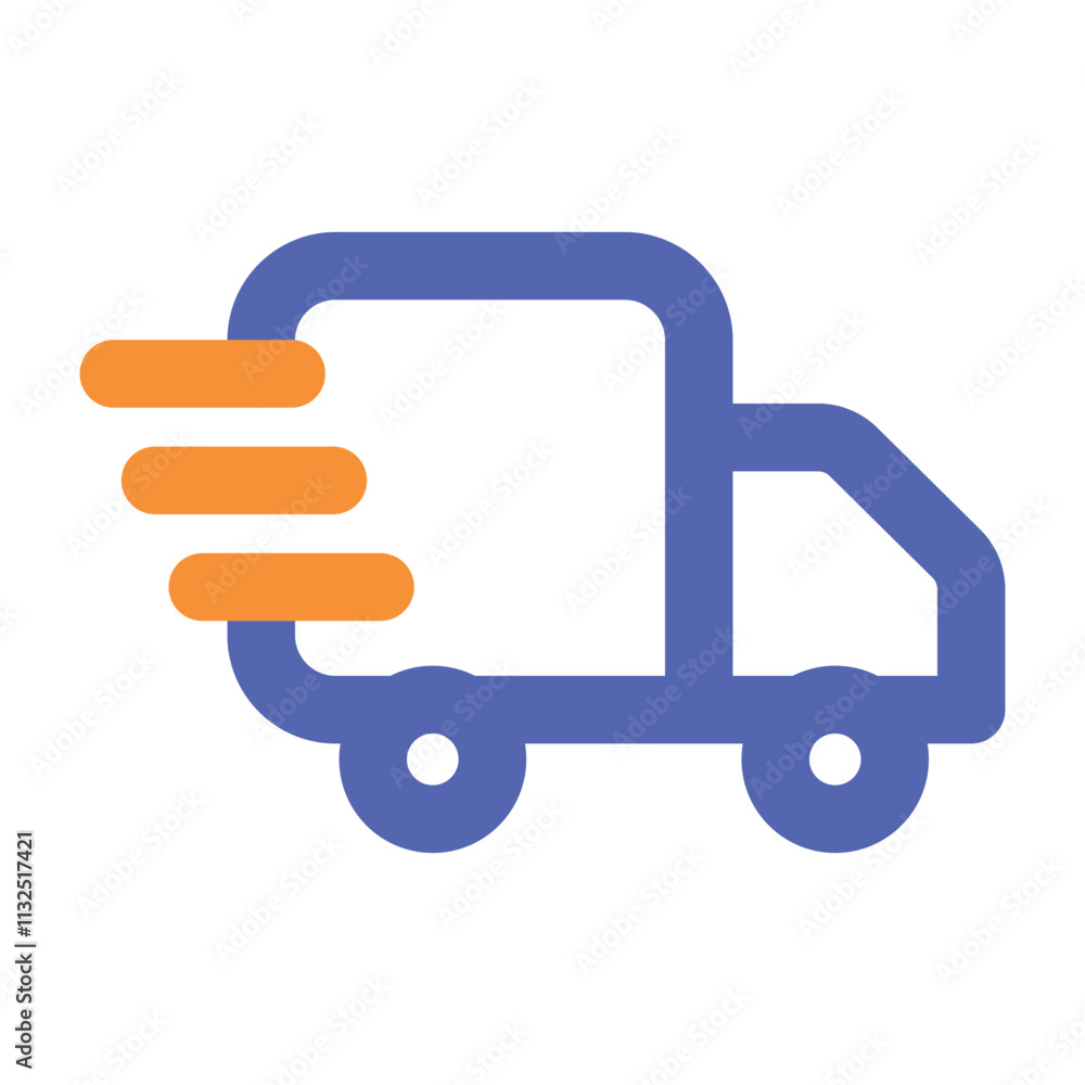 Poster the image shows a stylized pixel art representation of a delivery truck emphasizing speed and effici