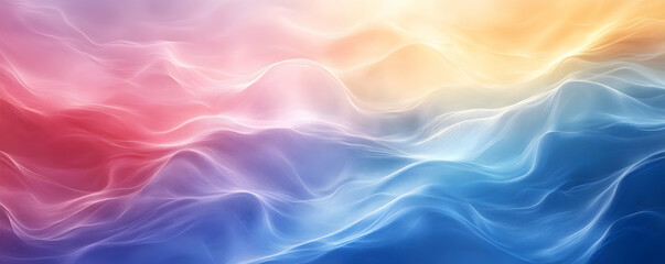 Fototapeta premium Abstract Colorful Wave Background, Soft Hues Flowing Dynamically Across a Serene Digital Canvas