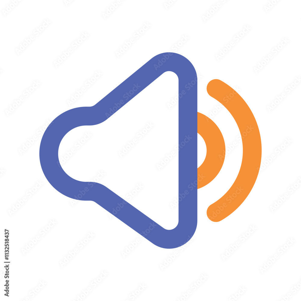 Poster the image shows a simple stylized graphic icon representing a speaker with volume control.