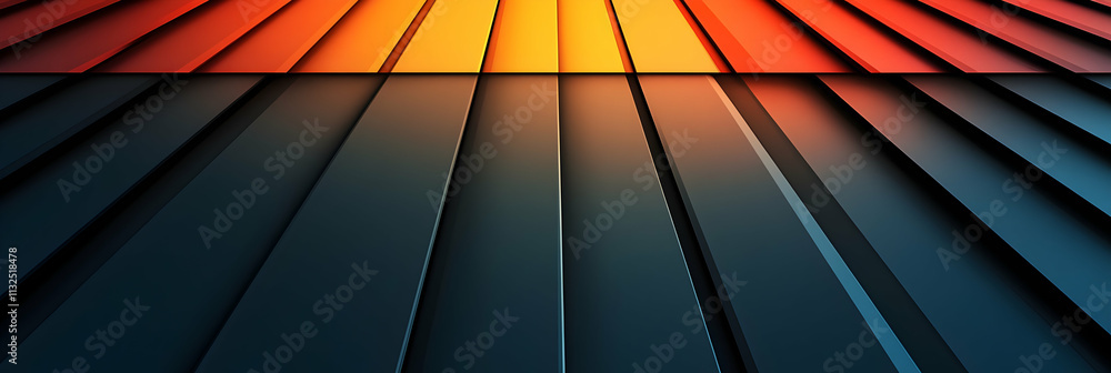 Poster abstract background, orange and teal diagonal stripes converge to a bright center, creating a dynami