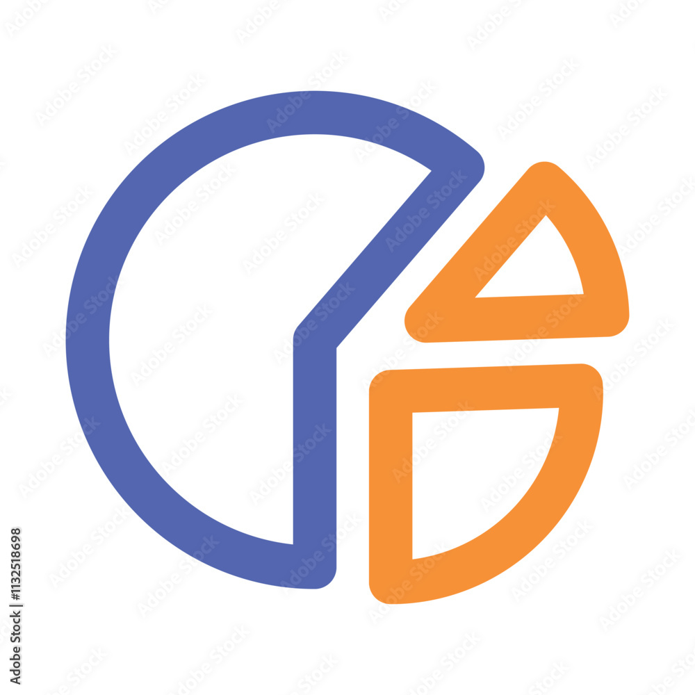 Poster an abstract image featuring interlocking blue and orange shapes forming a visually appealing design.