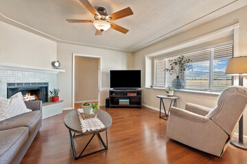 Inviting Living Room with Fireplace and Comfort