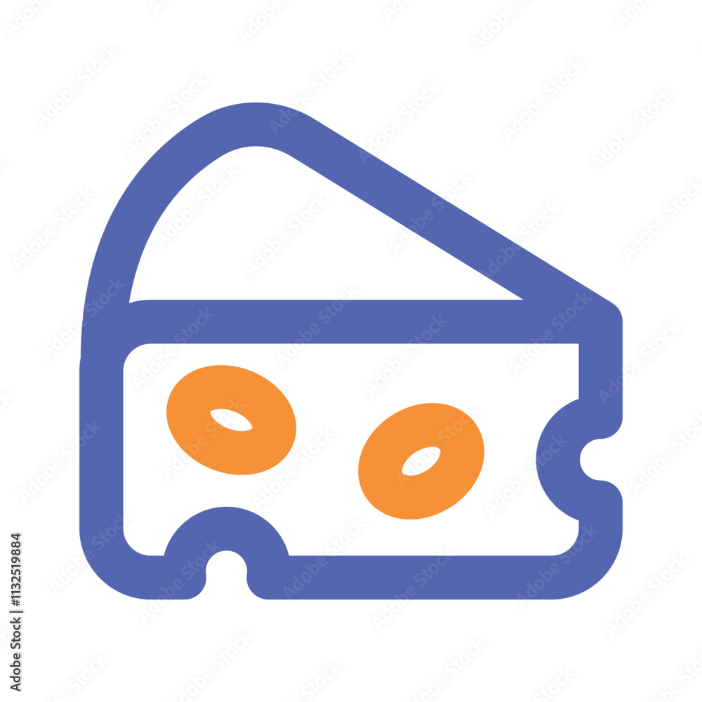 Poster the image shows a low-resolution pixel art rendering of a small orange and blue cake.
