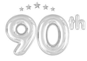 90 Anniversary Silver Number Balloon