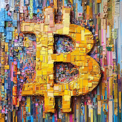 Obraz premium Bitcoin and Crypto Coins Concept, Digital Cryptocurrency Representation with Golden Coins and Blockchain Technology