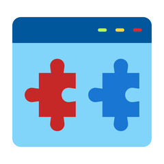 Obraz premium Jigsaw Vector Flat Icon Design