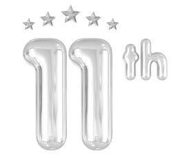 11 Anniversary Silver Number Balloon