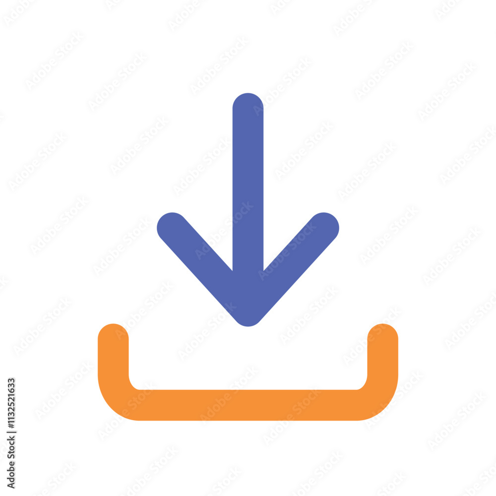Poster the image shows a simple stylized icon representing a digital download or data transfer process.