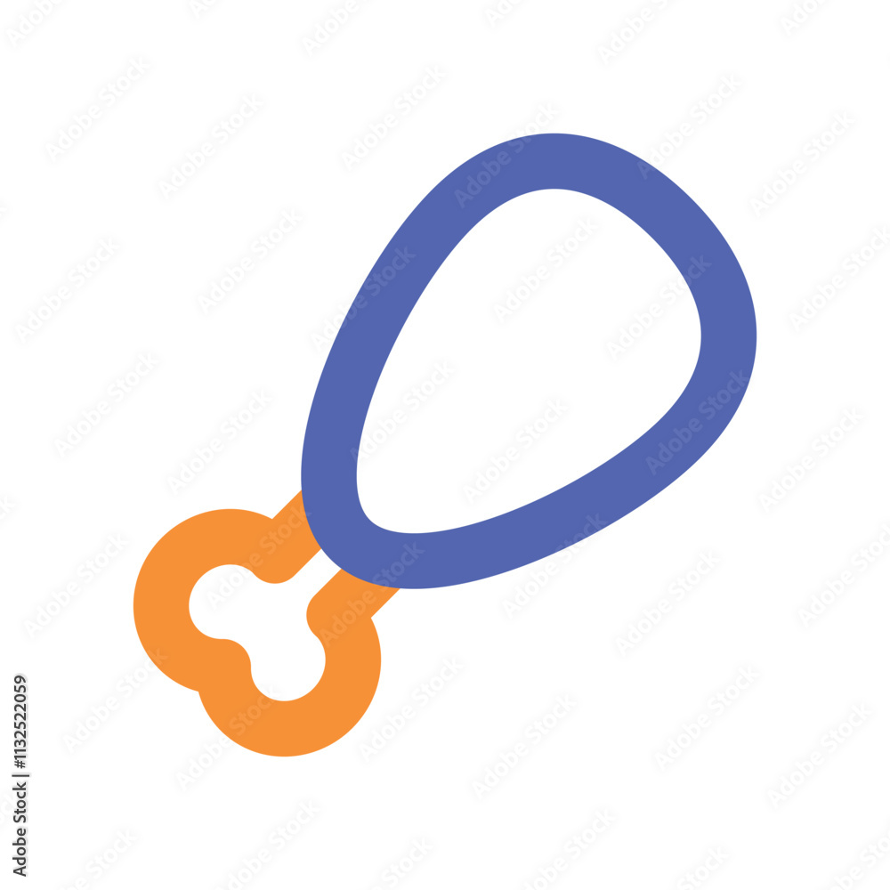 Poster the image shows a simple pixel art design of two interconnected rings one orange and one blue.