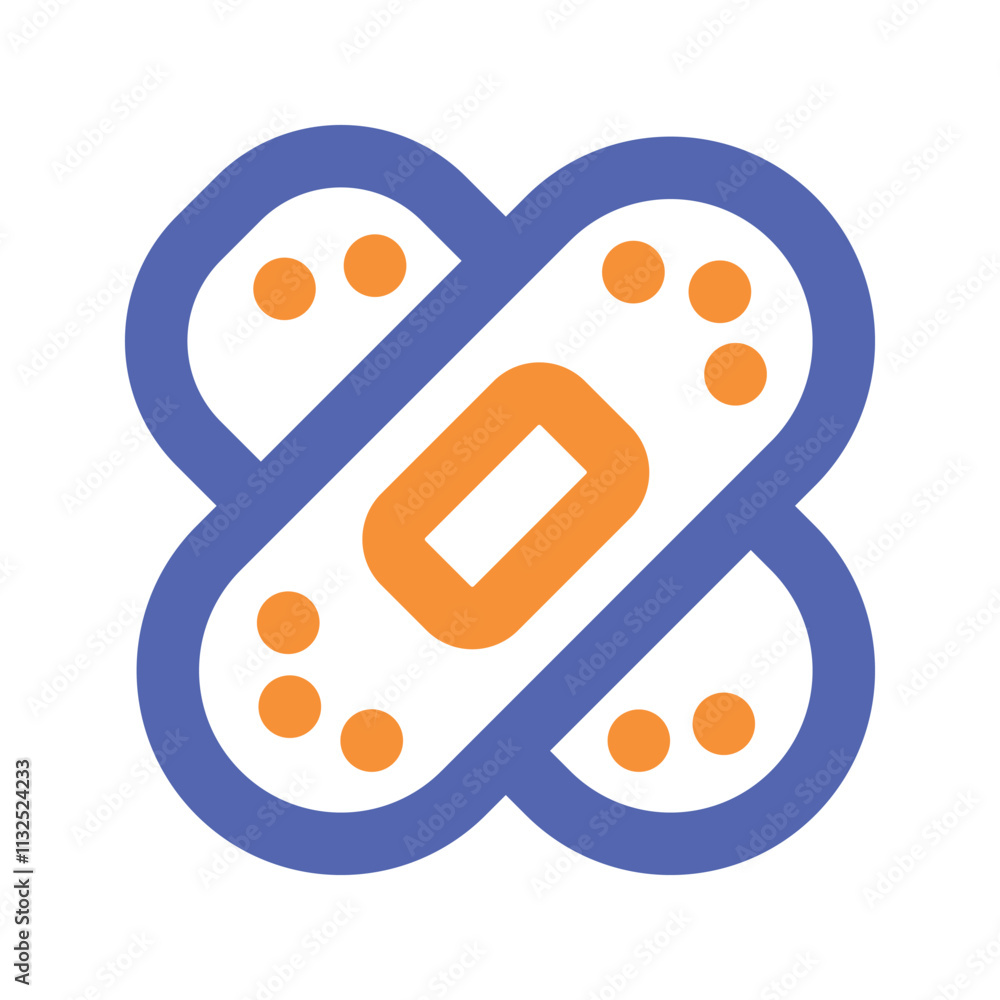 Aufkleber the image shows a pixel art design with intertwined orange and blue shapes forming an abstract geome