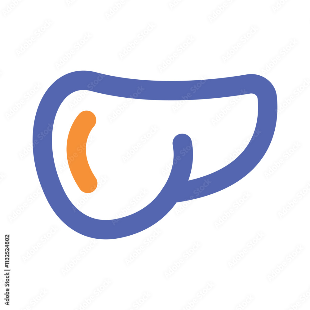 Poster the image shows a simple abstract design in pixel art using primarily blue and orange hues.