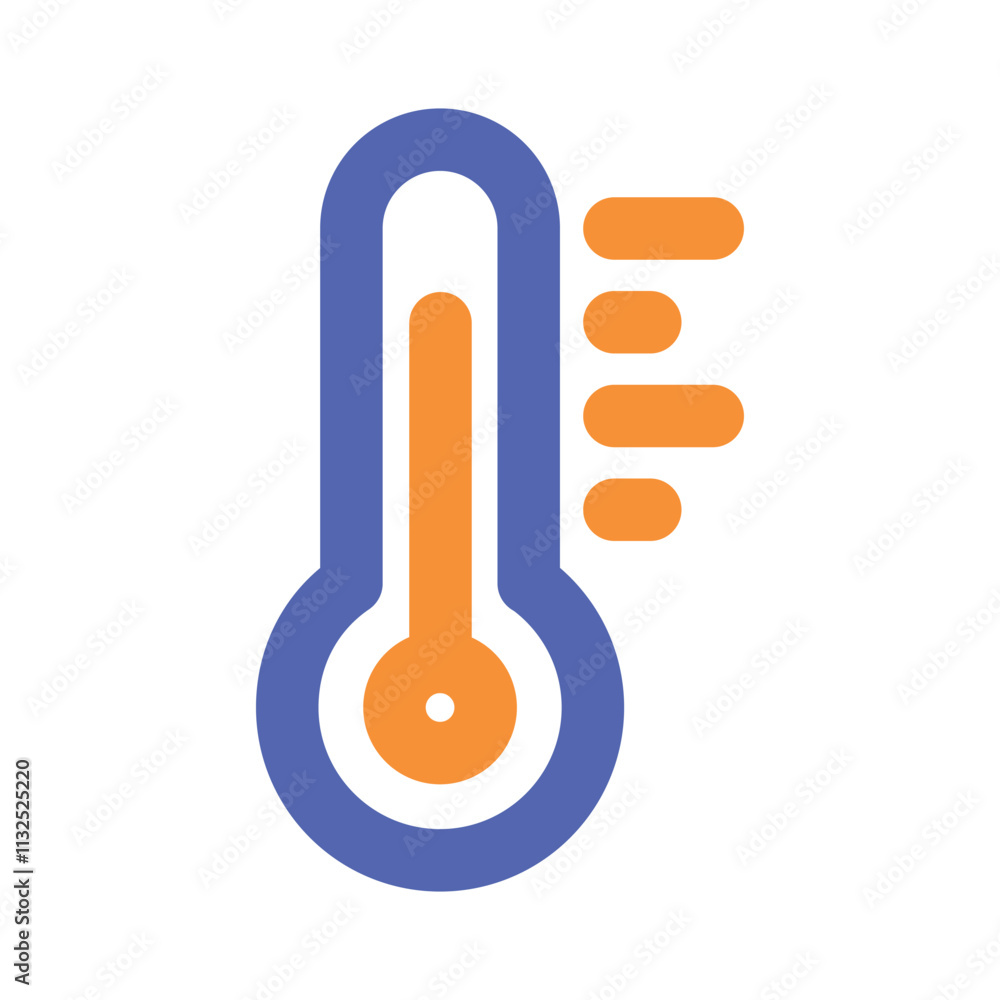 Aufkleber the image shows a pixel art thermometer indicating a high temperature reading with a stylized flame.
