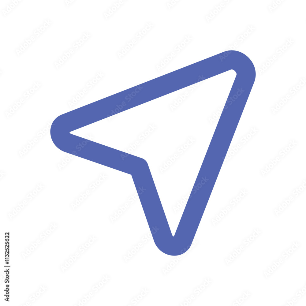 Poster a simple digital illustration featuring an abstract blue pixelated shape resembling a stylized inver