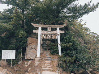 torii of Medicine Buddha at The warehouse district Little Edo A smaller shrine area made of stone....