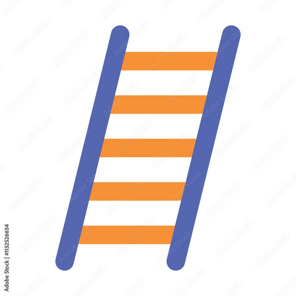 Aufkleber an abstract image depicting a stylized orange ladder with blue rails suggesting upward movement and 
