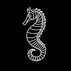 Obraz premium Sleek and Minimalist Seahorse Logo Design for Creative Projects, Branding, or Artistic Endeavors Showcasing Unique and Modern Aesthetic
