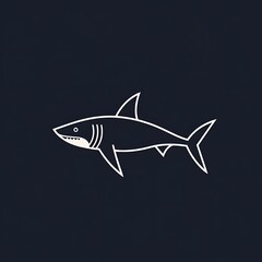 Fototapeta premium Sleek and Minimalist Shark Logo Design Featuring a Simplified Outline Perfect for Modern Branding and Creative Projects