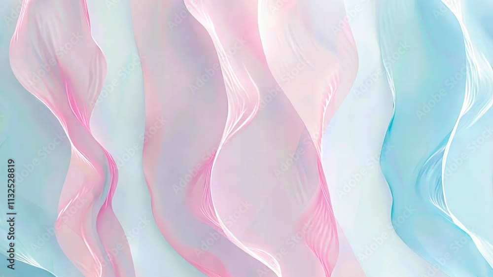Poster waves of color dance in delicate harmony, creating a serene abstract tapestry in soft pastel hues. g