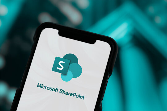 Guilherand-Granges, France - December 13, 2024. Microsoft SharePoint is a platform for collaboration, file sharing, and content management to streamline business workflows.