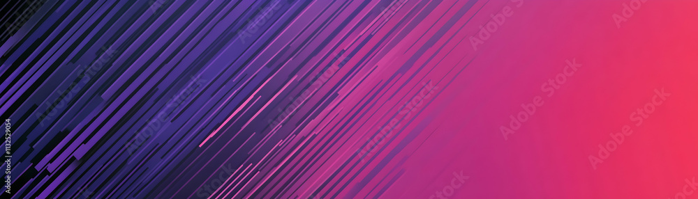 Poster abstract diagonal lines, purple and pink gradient background: shapes transition smoothly, creating a