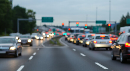 very heavy traffic jam on city streets