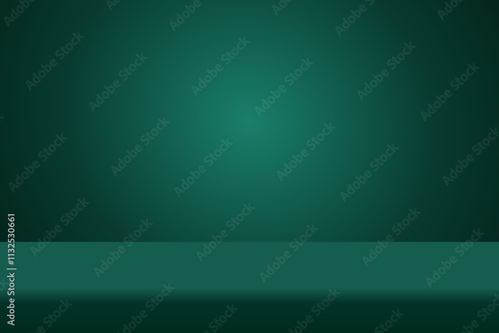 Wall mural abstract green gradient studio room background, 3d empty soft smooth blur backdrop like in a room wi